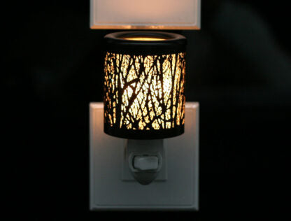Night light glass warmer Silver forest
