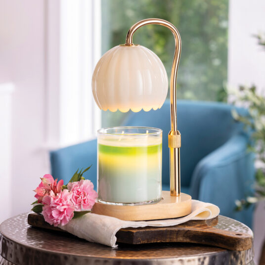 Milk Glass Candle Warmer Lamp - Cream