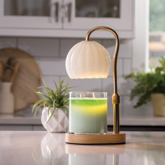 Milk Glass Candle Warmer Lamp - Cream