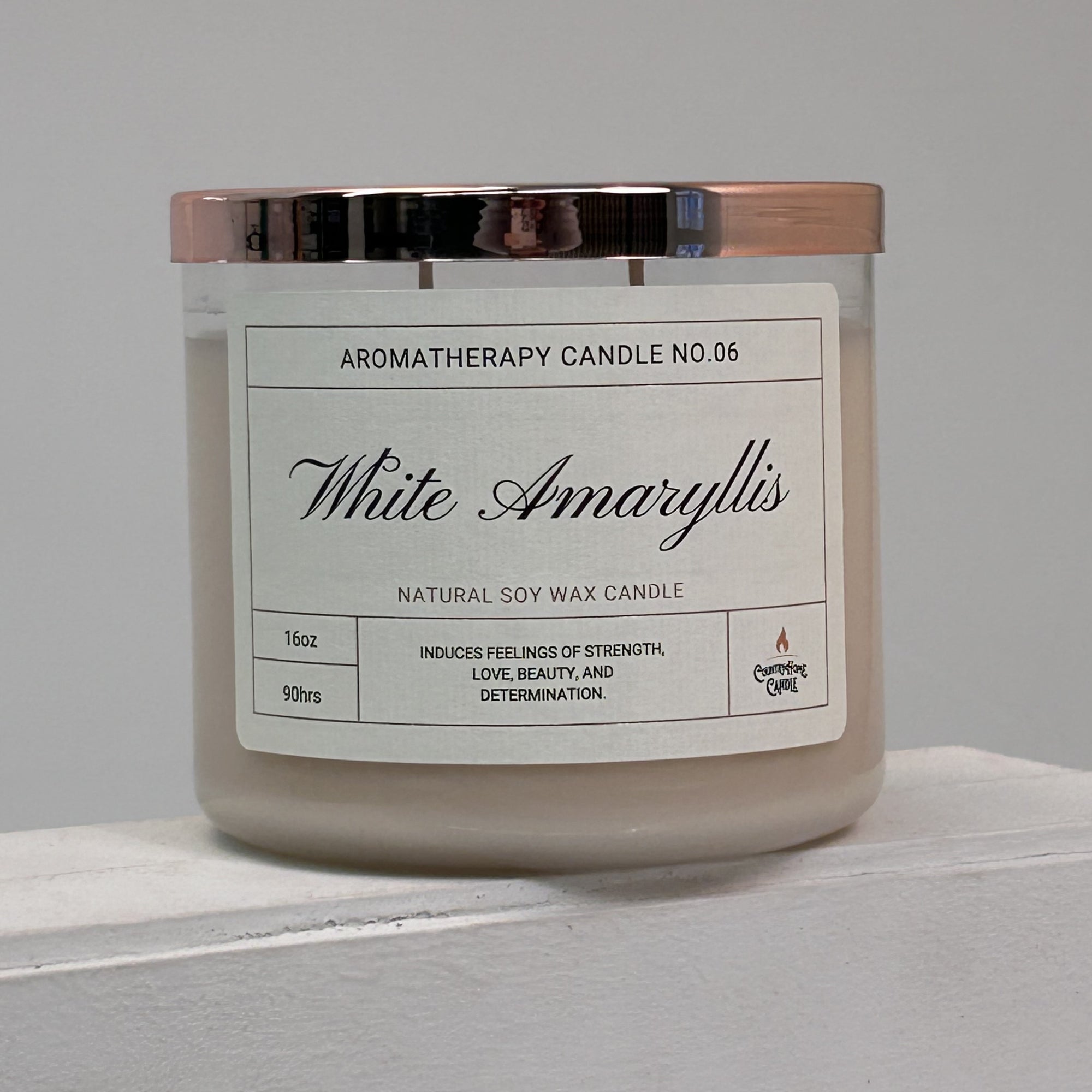 White Amaryllis 2-Wick Soy Aromatherapy Candle