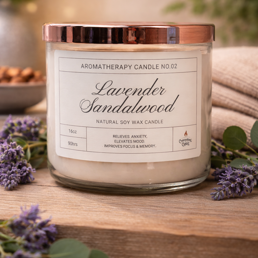 Lavender Sandalwood 2-Wick Soy Aromatherapy Candle