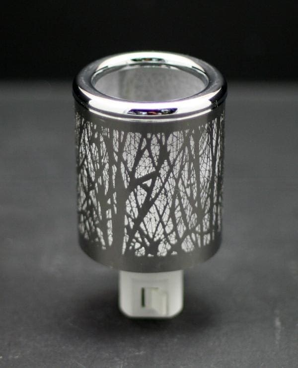 Night light glass warmer Silver forest