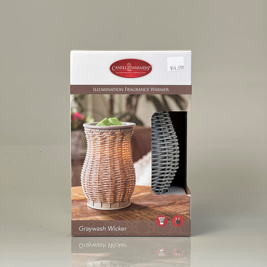 Graywash Wicker Illumination Fragrance Warmer