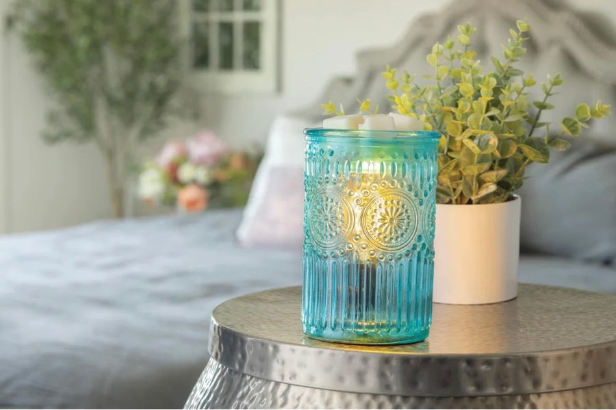 Vintage bulb illumination fragrance warmer -Parisian glass