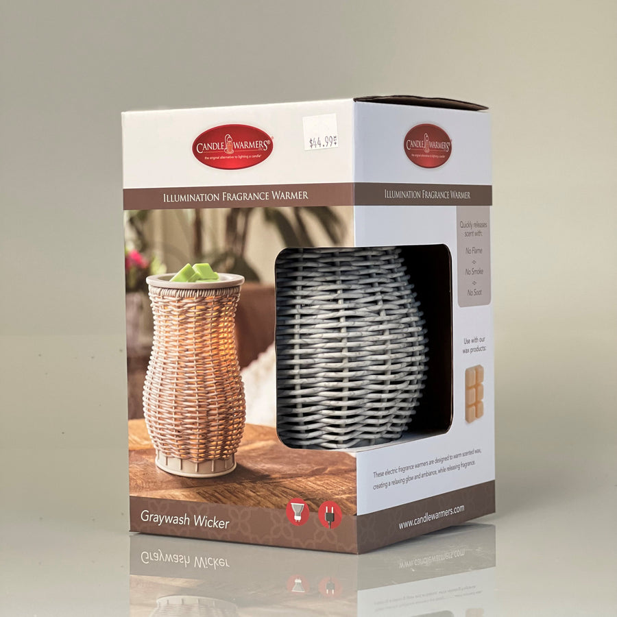 Graywash Wicker Illumination Fragrance Warmer