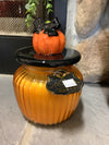 Pumpkin Top Orange Dish Candle